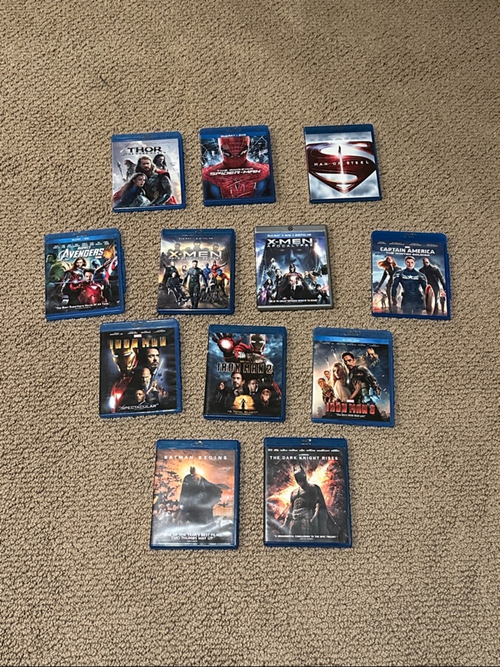 Blu-ray Superhero Movie Collection - Assorted Blue Cases